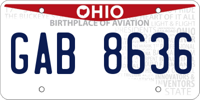 OH license plate GAB8636