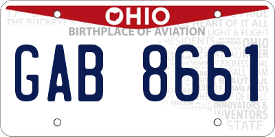 OH license plate GAB8661