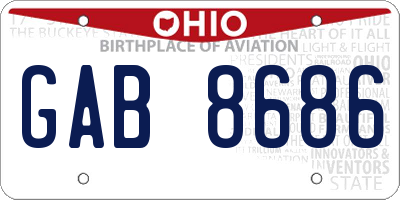 OH license plate GAB8686