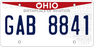 OH license plate GAB8841