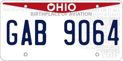OH license plate GAB9064