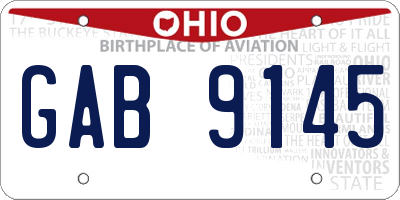 OH license plate GAB9145