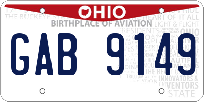 OH license plate GAB9149