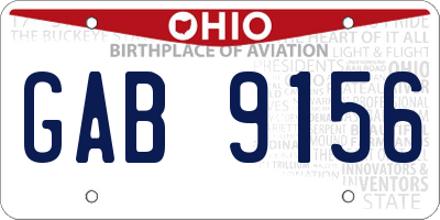 OH license plate GAB9156