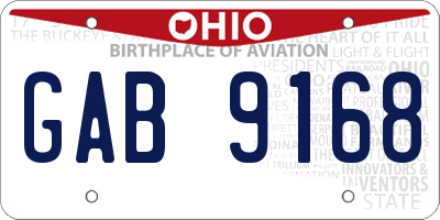 OH license plate GAB9168
