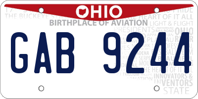 OH license plate GAB9244