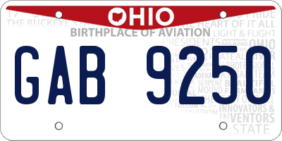 OH license plate GAB9250