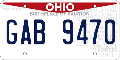 OH license plate GAB9470
