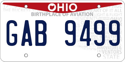 OH license plate GAB9499
