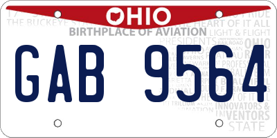 OH license plate GAB9564