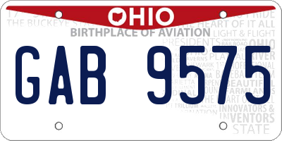 OH license plate GAB9575
