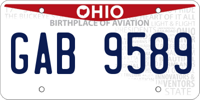 OH license plate GAB9589