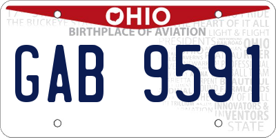 OH license plate GAB9591
