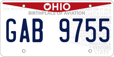 OH license plate GAB9755