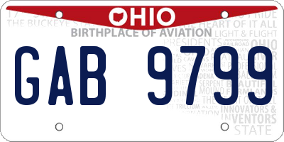 OH license plate GAB9799