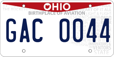 OH license plate GAC0044