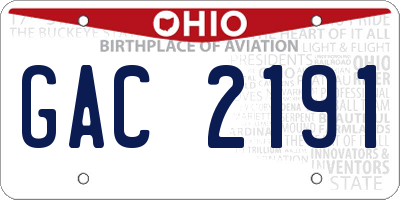 OH license plate GAC2191
