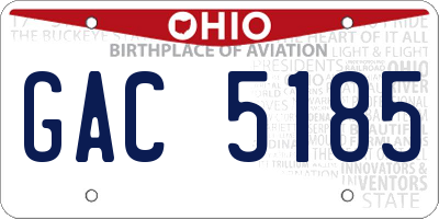 OH license plate GAC5185