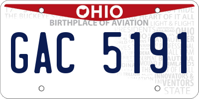 OH license plate GAC5191