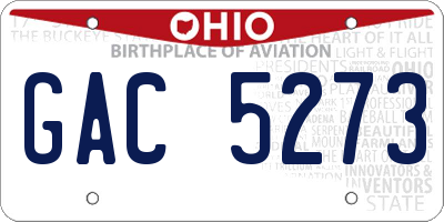OH license plate GAC5273