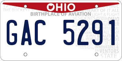OH license plate GAC5291