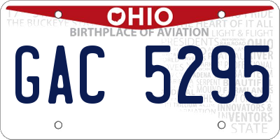 OH license plate GAC5295