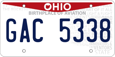 OH license plate GAC5338