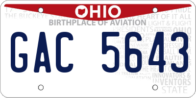OH license plate GAC5643