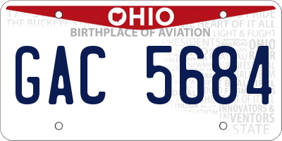 OH license plate GAC5684