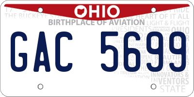 OH license plate GAC5699