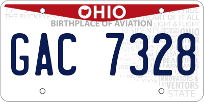 OH license plate GAC7328