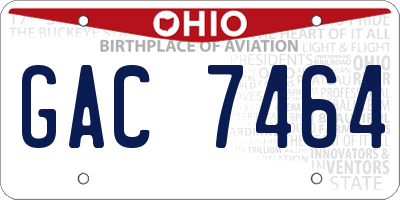 OH license plate GAC7464