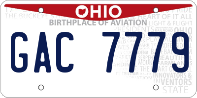 OH license plate GAC7779