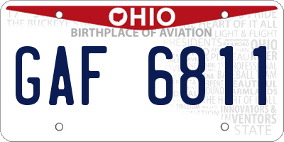 OH license plate GAF6811