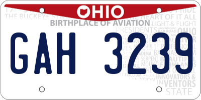 OH license plate GAH3239