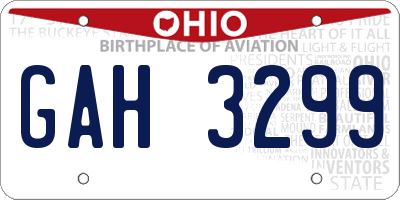 OH license plate GAH3299