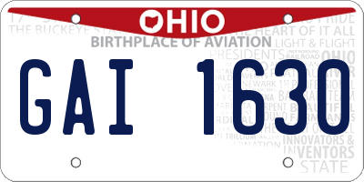 OH license plate GAI1630