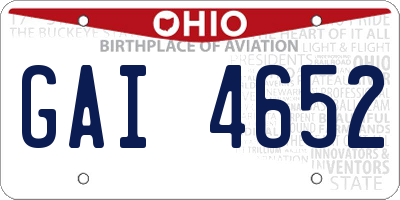OH license plate GAI4652