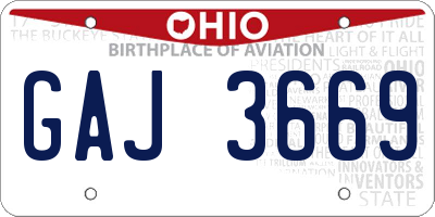 OH license plate GAJ3669