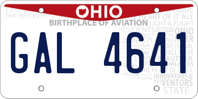 OH license plate GAL4641