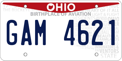 OH license plate GAM4621
