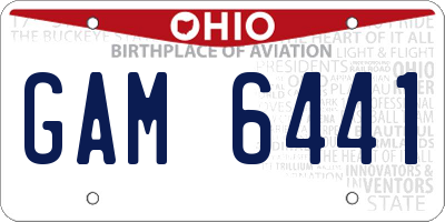 OH license plate GAM6441