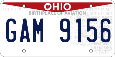 OH license plate GAM9156