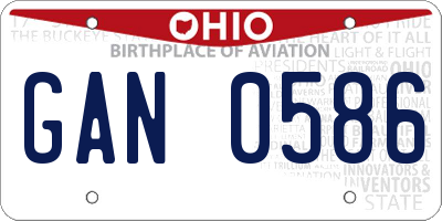 OH license plate GAN0586
