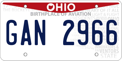 OH license plate GAN2966
