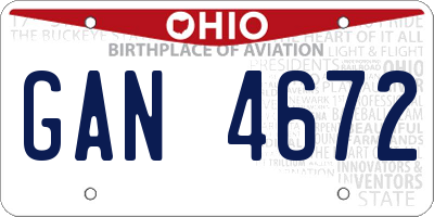 OH license plate GAN4672