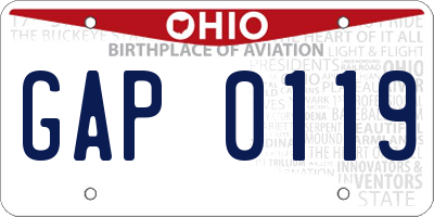 OH license plate GAP0119