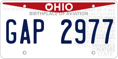 OH license plate GAP2977
