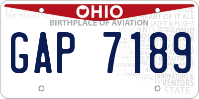 OH license plate GAP7189