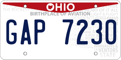 OH license plate GAP7230